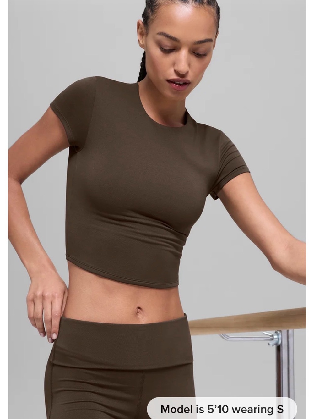 ALO Yoga Softsculpt Precision Short Sleeve Top Espresso size M - Picture 3 of 8